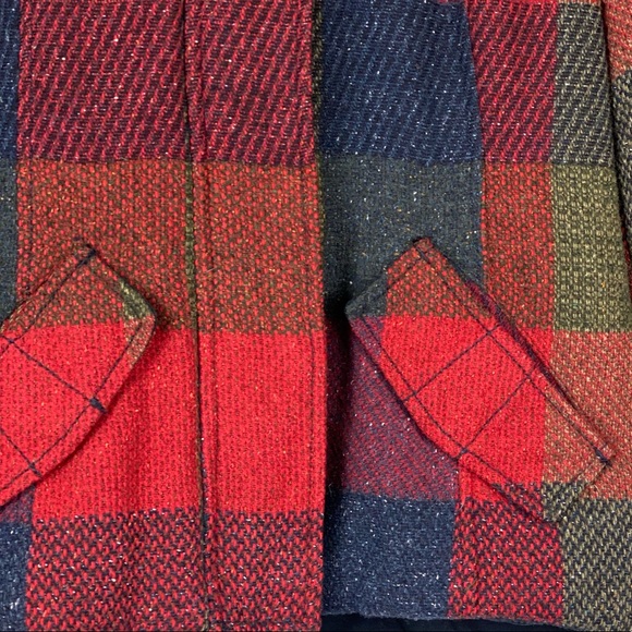 Hollister Jacket Plaid Wool Blend Faux Fur Trim Zip Up and Button Up Coat Sz XS - Picture 7 of 16